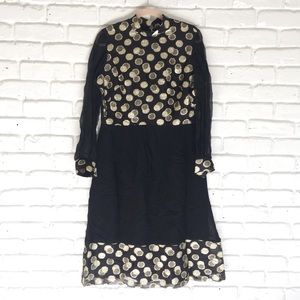 1970's Gold and Black Circle Dress size Large